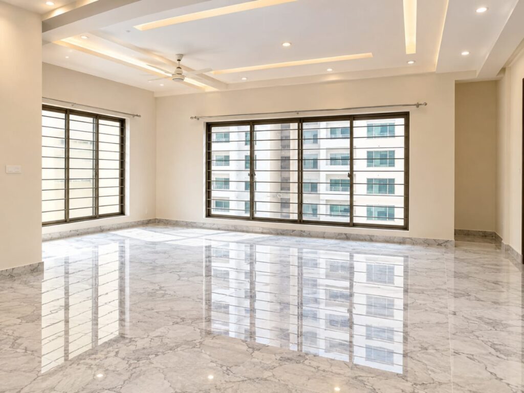 Living room of a 4 bedroom apartment in Askari 12 Lahore