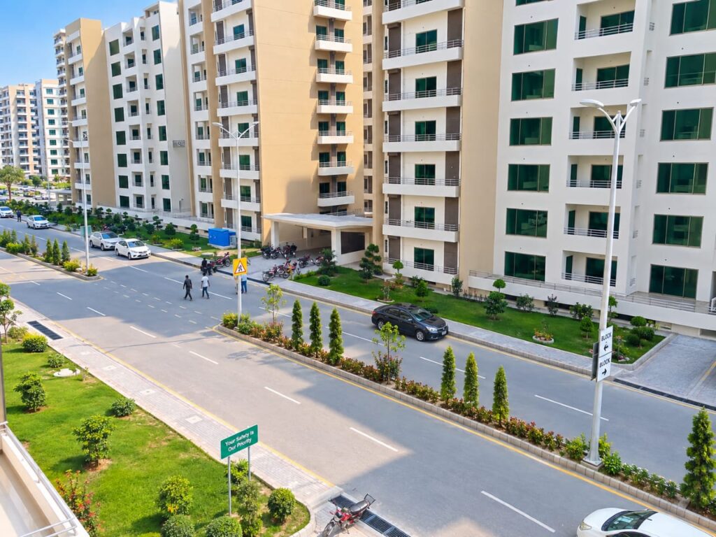 Askari 12 Lahore apartment buildings and road